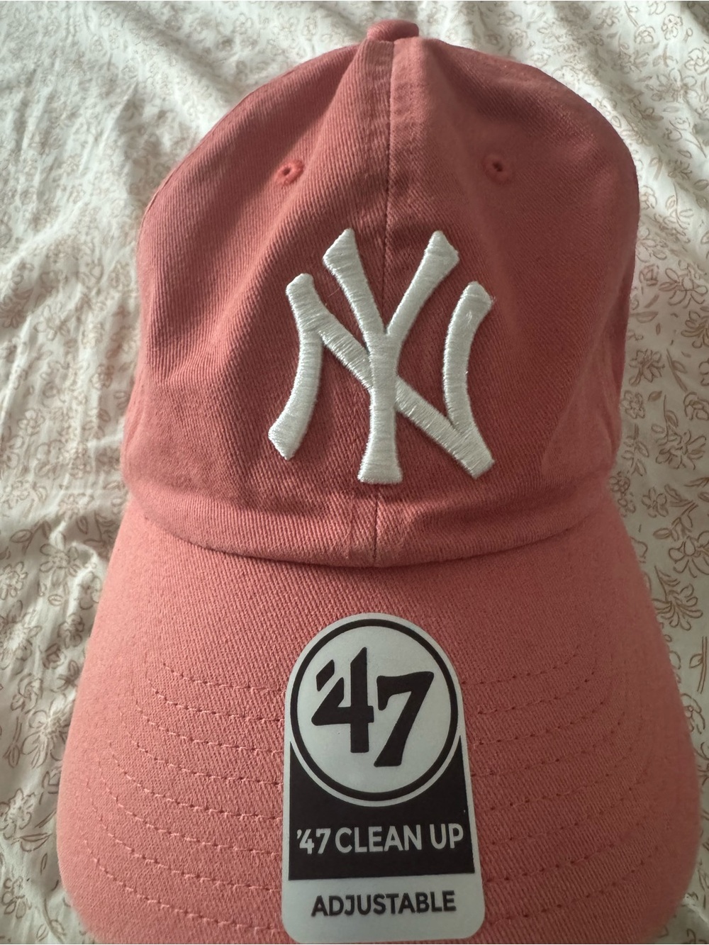 New York Yankees '47 Clean Up Cap in Dusty Rose coral